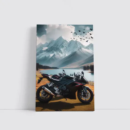 Sport Bike Superbike Mountain Lake Landscape