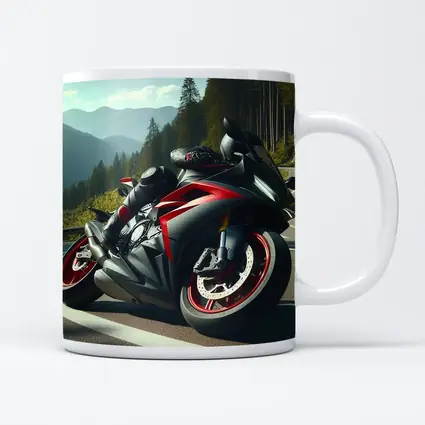 Black Red Sport Bike Mountain Road