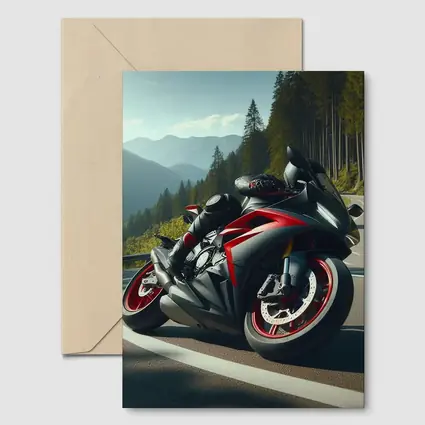 Black Red Sport Bike Mountain Road