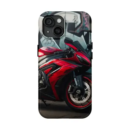 Red Sport Bike Against Graffiti Wall