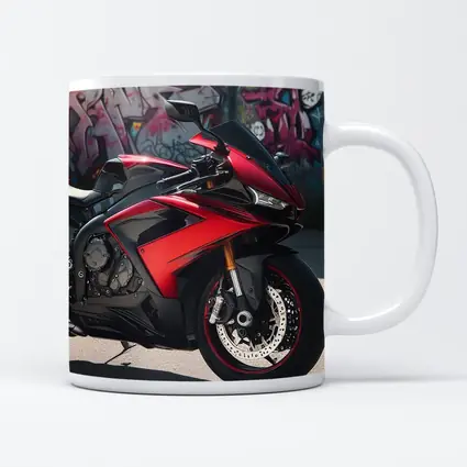 Red Sport Bike Against Graffiti Wall