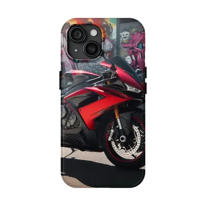 Red Sport Bike Against Graffiti Wall
