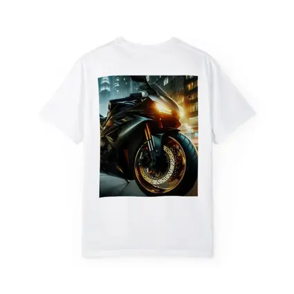 Black Sport Bike Glowing City Night