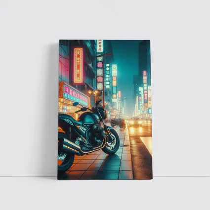 Naked Bike Motorcycle Neon City Night Street