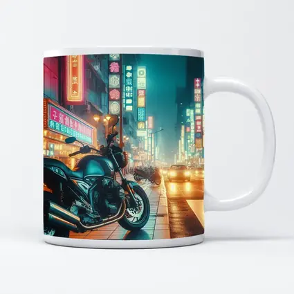 Naked Bike Motorcycle Neon City Night Street