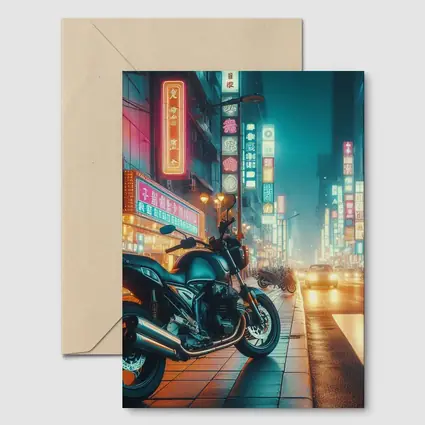Naked Bike Motorcycle Neon City Night Street