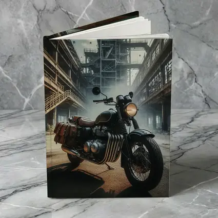 Classic Bobber Motorcycle Abandoned Industrial Factory