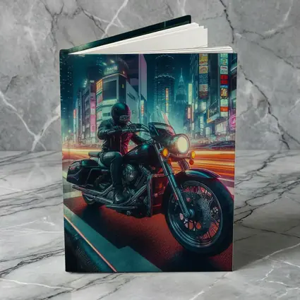 Harley Davidson Cruiser Rider Neon City Night