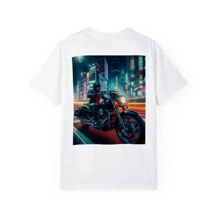 Harley Davidson Cruiser Rider Neon City Night