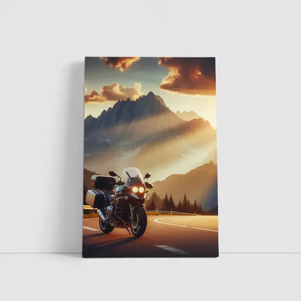 BMW Touring Motorcycle Alpine Mountain Sunset