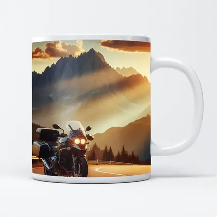 BMW Touring Motorcycle Alpine Mountain Sunset