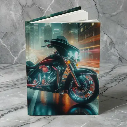 Harley Davidson Bagger Glowing City Night