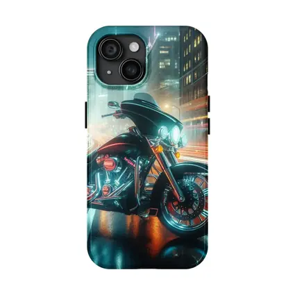 Harley Davidson Bagger Glowing City Night