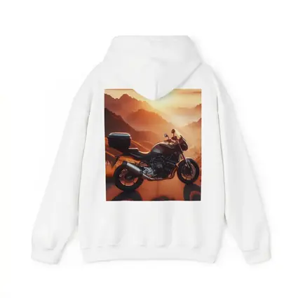 Sport Bike Parked Mountain Sunset Golden Sky