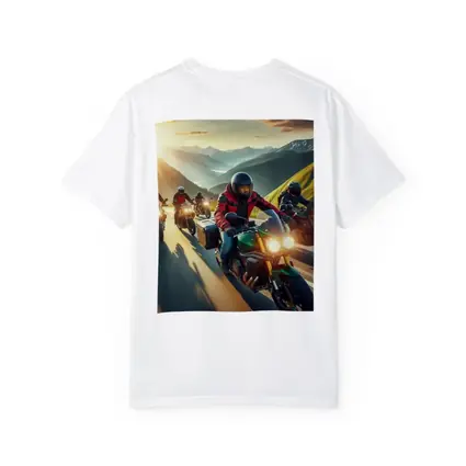 Motorcycle Riders Group Mountain Sunset Road