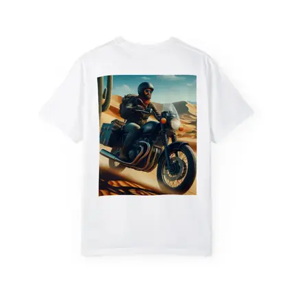 Bearded Rider Scrambler Motorcycle Desert Dunes