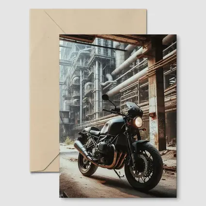 Cafe Racer Motorcycle Abandoned Industrial Factory