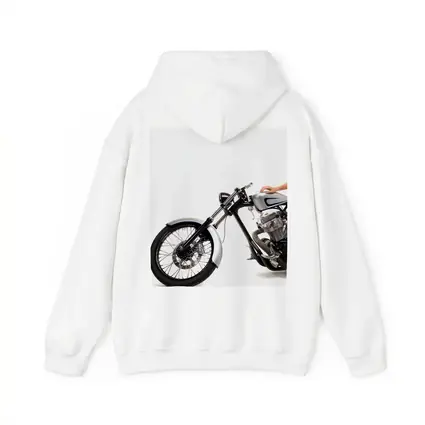 Custom Chopper Motorcycle Blonde Woman White Background