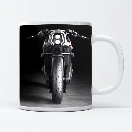 Electric Motorcycle Front View Dark Studio