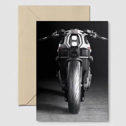 Electric Motorcycle Front View Dark Studio