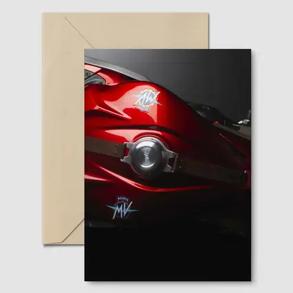 MV Agusta Red Motorcycle Tank Close Up