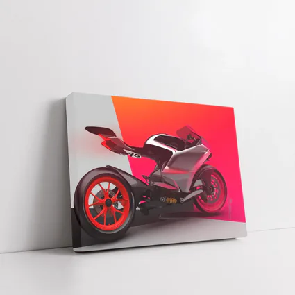 Red Sport Bike Concept Art Bold Background