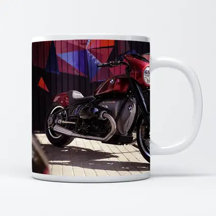 BMW Cruiser Motorcycle Red Graffiti Wall