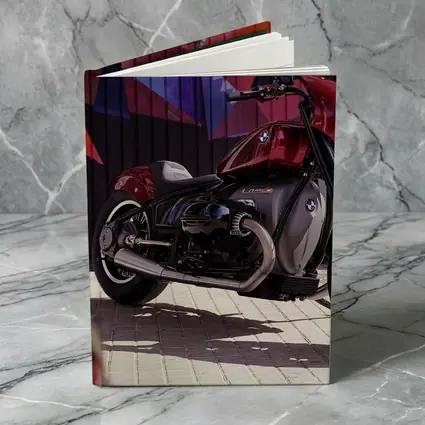 BMW Cruiser Motorcycle Red Graffiti Wall