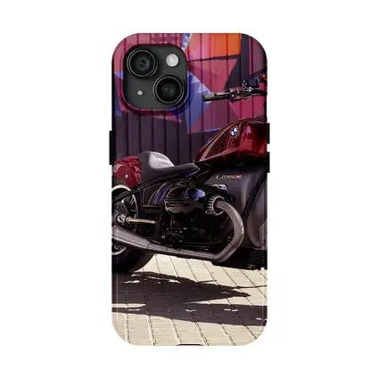 BMW Cruiser Motorcycle Red Graffiti Wall