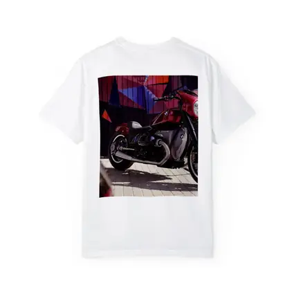 BMW Cruiser Motorcycle Red Graffiti Wall