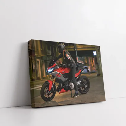 BMW Motorcycle Rider Night City Street