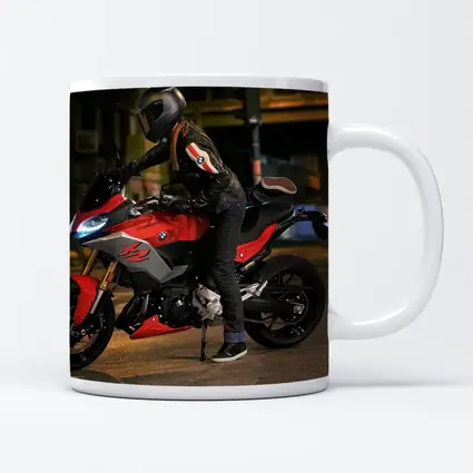 BMW Motorcycle Rider Night City Street