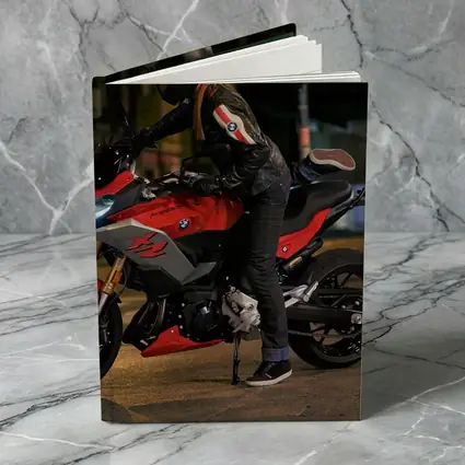 BMW Motorcycle Rider Night City Street