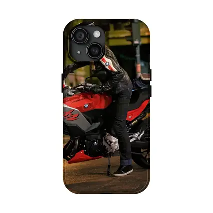 BMW Motorcycle Rider Night City Street
