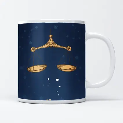 Libra Zodiac Sign Gold Scales Blue