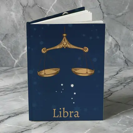 Libra Zodiac Sign Gold Scales Blue