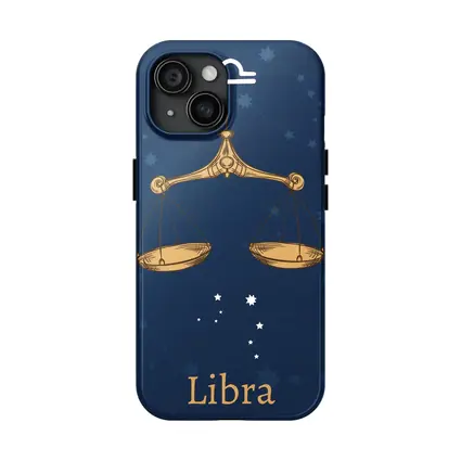 Libra Zodiac Sign Gold Scales Blue