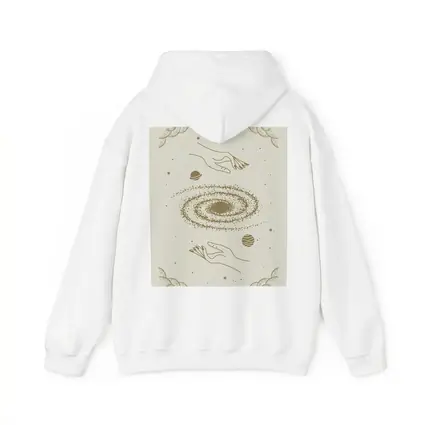 Celestial Hands Galaxy Space Boho Beige Art