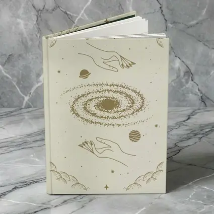 Celestial Hands Galaxy Space Boho Beige Art