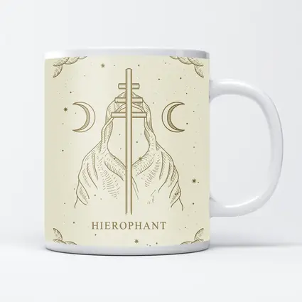 Hierophant Tarot Card Mystical Celestial Art