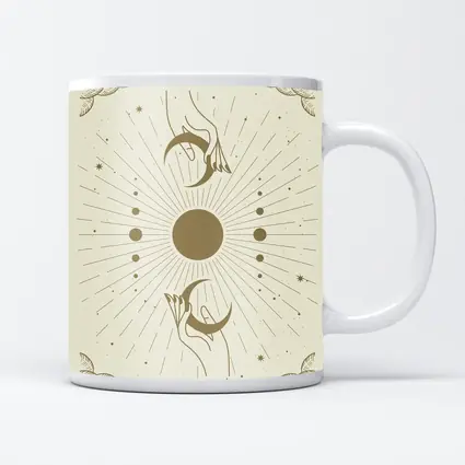 Celestial Hands Moon Sun Boho Gold Art