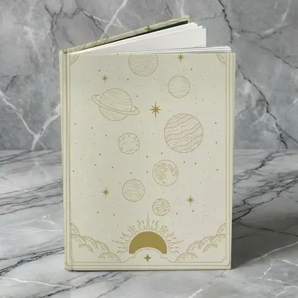 Gold Celestial Planets Solar System Mystical Art