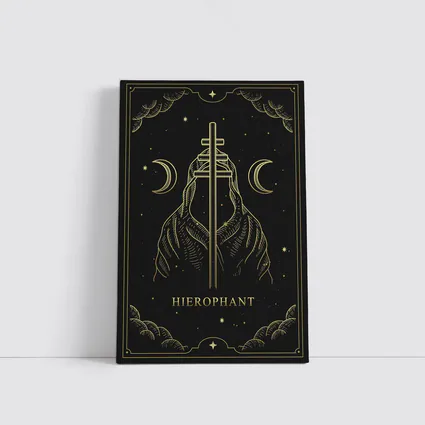 Hierophant Tarot Card Gold Dark Art