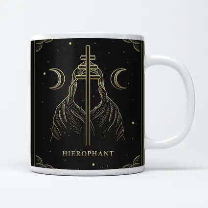 Hierophant Tarot Card Gold Dark Art
