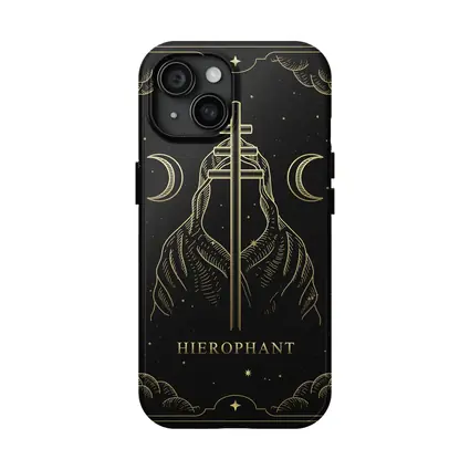 Hierophant Tarot Card Gold Dark Art
