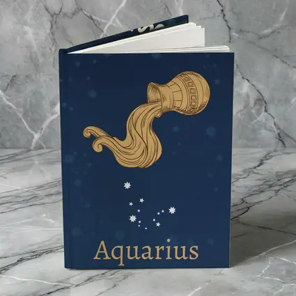 Aquarius Zodiac Sign Deep Blue Constellation Art