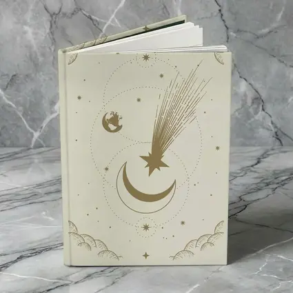Celestial Moon Shooting Star Gold Art