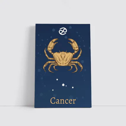 Cancer Zodiac Sign Gold Crab Navy