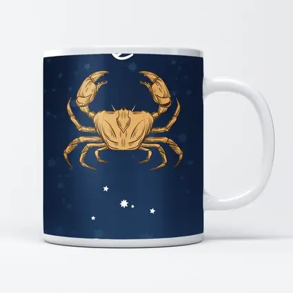 Cancer Zodiac Sign Gold Crab Navy