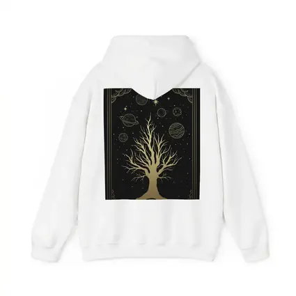Celestial Tree Gold Stars Planets Dark